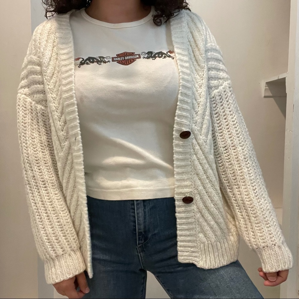 White Knit Cardigan